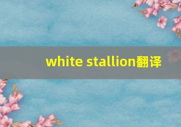 white stallion翻译